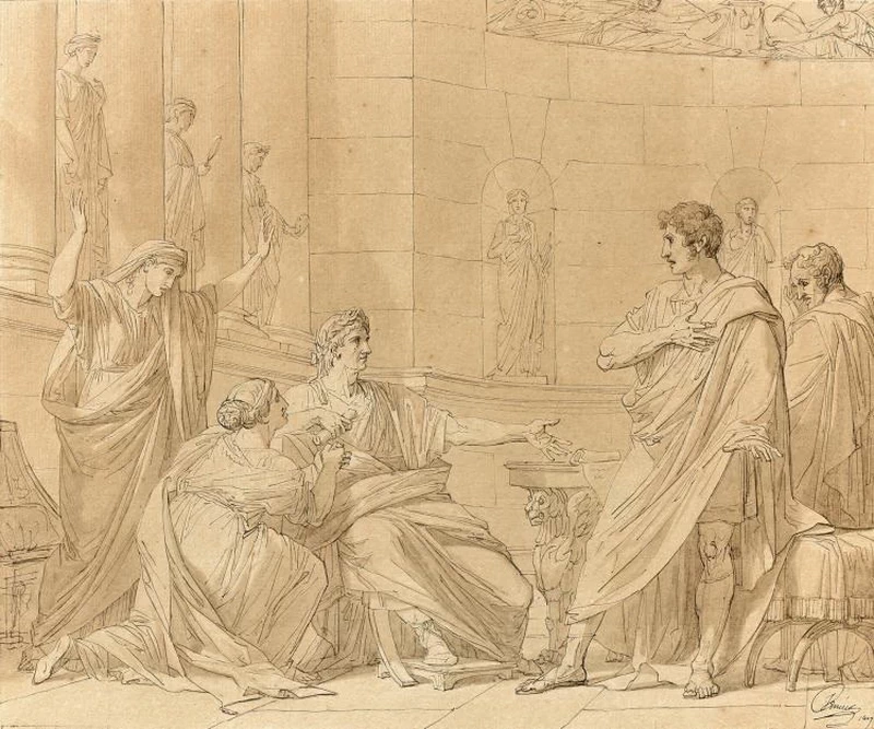 Auguste et Cinna, o La Clémence d'Auguste Penna e inchiostro nero e bruno